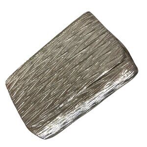 NYTLITES Silver Metallic Pleated Evening Clutch Purse Chain Strap Snap Closure